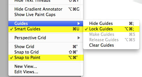 Illustrator guides options