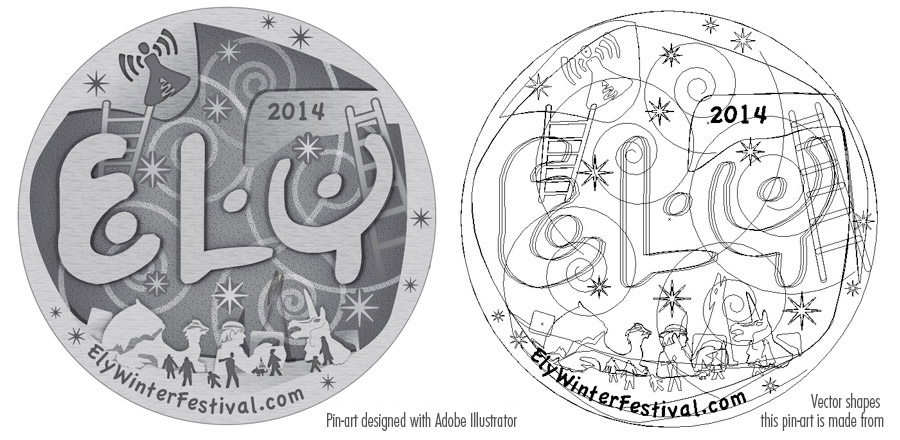 Ely winter festival pin preview and vector paths