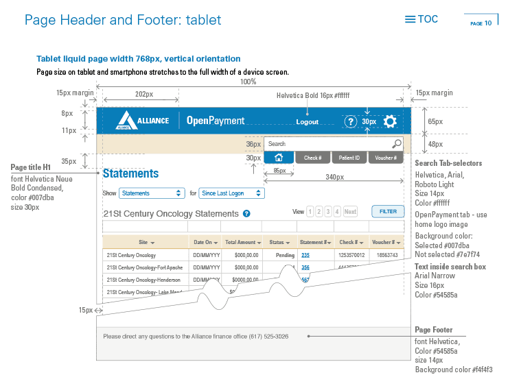 software styleguide pages